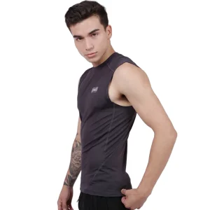 Polo Deportivo de Compresión Manga Cero Color Plomo