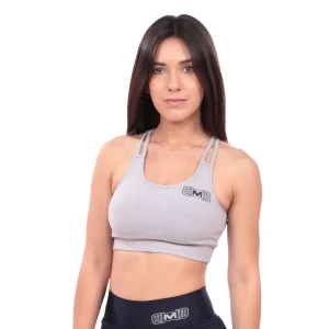 Top Deportivo con Tiras color Plateado