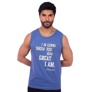 Polo Manga Cero modelo "Great I Am" color Azul Acero