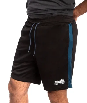 Short Deportivo con bolsillos laterales con cierre color Negro con Azul