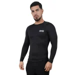Polo de compresión manga larga negro para hombre